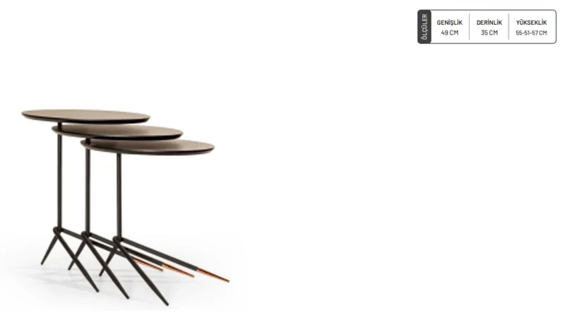 TIVONA 3'LÜ SERVIS SEHPA - Görsel 1