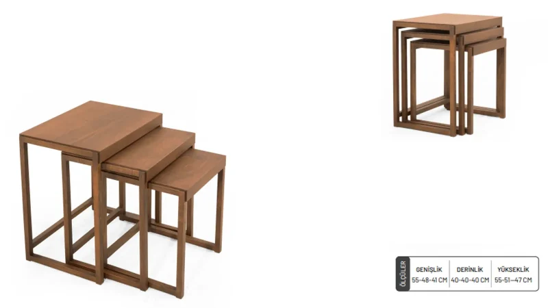 SONTIS 3'LÜ SERVIS SEHPA - Görsel 1