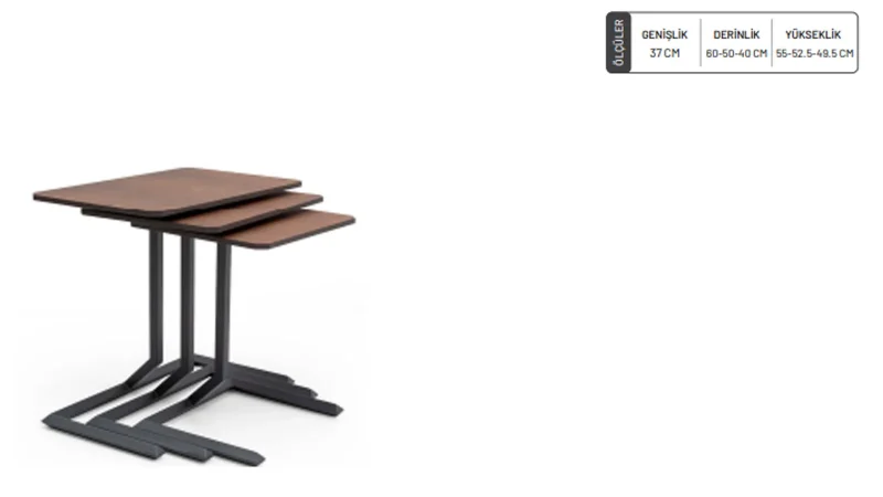 MOVIA 3'LÜ SERVIS SEHPA - Görsel 1