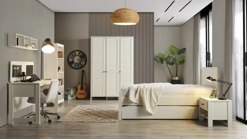 COTTON GENÇ 4 KAPAKLI DOLAP - Görsel 1