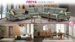 Freya Düğün Paketi modern köşe koltuk, yatak odası ve yemek odası takımı