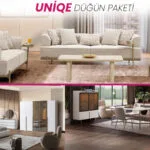 UNİQE Düğün Paketi oturma grubu, yatak odası ve salon mobilyaları