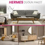 Hermes Düğün Paketi salon, yatak odası ve yemek odası mobilyaları