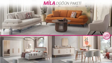 MİLA Düğün Paketi salon, yemek odası ve yatak odası mobilyaları