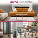 Asya Düğün Paketi oturma grubu, yatak odası ve yemek odası takımı