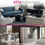 VİTA Düğün Paketi salon, yemek odası ve yatak odası mobilyaları