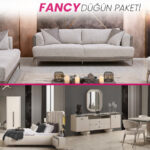 Fancy Düğün Paketi oturma odası, yatak odası ve yemek odası takımı