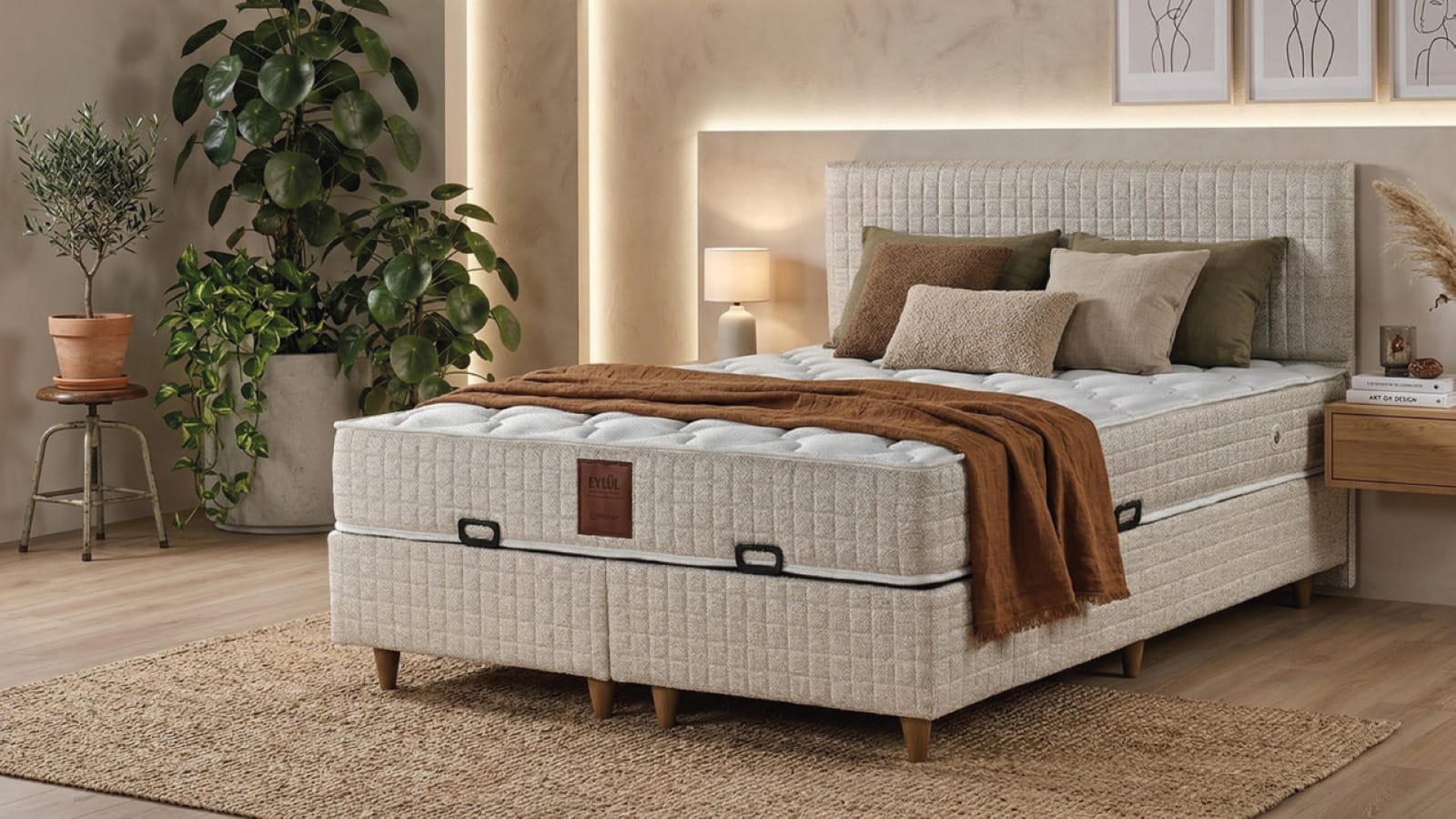 NOVA SET 150*200 NOVA Baza Başlık Set 150x200 şık tasarımlı yatak odası dekorasyonu