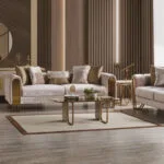 DİVA KOLTUK TAKIMI 3+3+1 açık bej renkli modern koltuk takımı