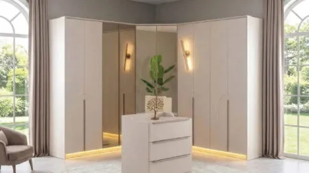 Palace Köşe Dolap Seti modern yatak odası köşe dolabı