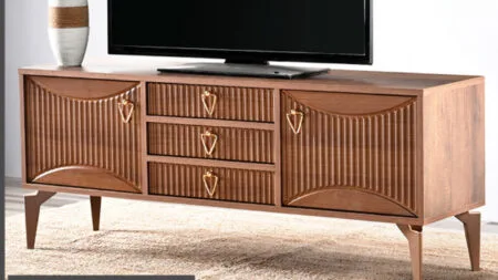 IRMAK CEVİZ TV SEHPASI ceviz renkli şık tasarım