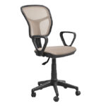 Krem renkli ergonomik sekreter çalışma koltuğu