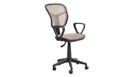 Krem renkli ergonomik sekreter çalışma koltuğu