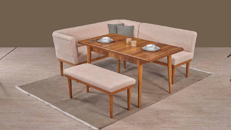 BRK057.jpg SÖĞÜT KÖŞE TAKIMI CEVİZ ÇEVİZ - Görsel 1