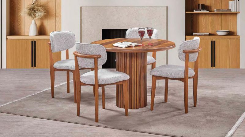 LİZAY MASA TAKIMI CEVİZ - Görsel 1