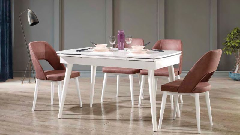 STİL MASA TAKIMI BEYAZ - Görsel 1