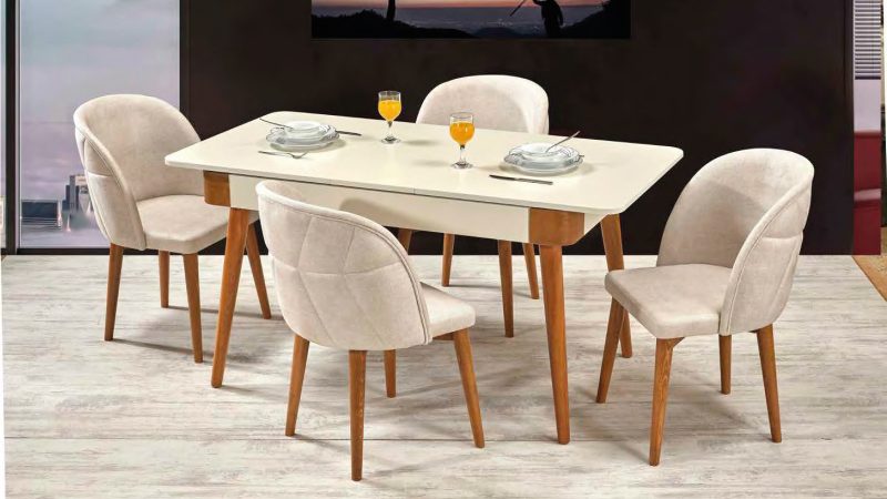 ANKA MASA TAKIMI EKRU CEVİZ - Görsel 1