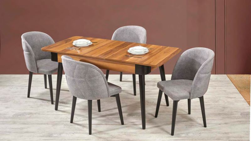 ANKA MASA TAKIMI CEVİZ SİYAH - Görsel 1