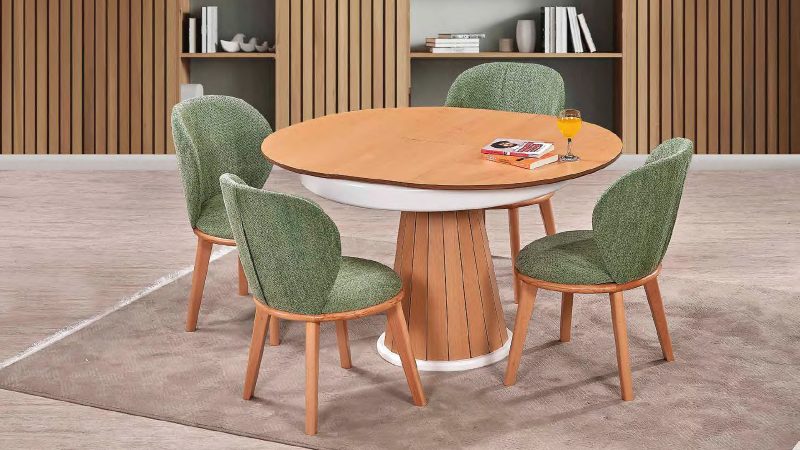 NAPOLİ MASA TAKIMI CEVİZ - Görsel 1