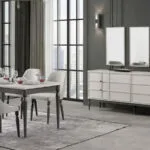 LUCAS Yemek Odası Takımı şık yemek masası ve sandalyeleri ile modern yemek odası dekorasyonu
