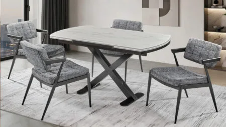 GLOX Masa ve 4 Sandalye modern yemek odası takımı