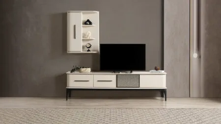 Doğrucan Mobilya DESTAN TV ÜNİTESİ krem rengi modern tasarım