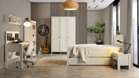 PURE Genç Odası Takımı beyaz renkli modern genç odası takımı