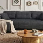 BOSS Köşe Koltuk 240x145 koyu gri renkli modern tasarım