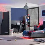 RİO GAMİNG GENÇ ODASI modern genç odası takımı, siyah gri ve kırmızı detaylı