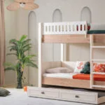ZENİT RAMZA genç odası ranza modeli beyaz ve ahşap renkli