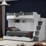 KARDEM RANZA genç odası ranza modeli beyaz ve gri renklerde