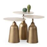 BEIGE ZİGON SEHPA TRAVERTEN