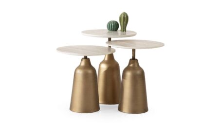 BEIGE ZİGON SEHPA TRAVERTEN